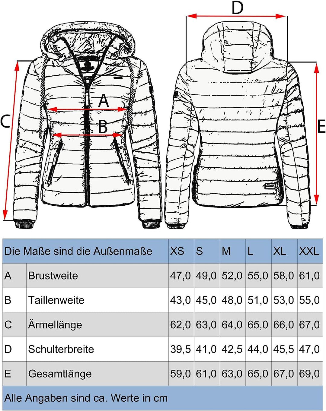 Navahoo Damen leichte Übergangsjacke Steppjacke mit Kapuze Lulana XS-XXL M Schwarz, M Schwarz