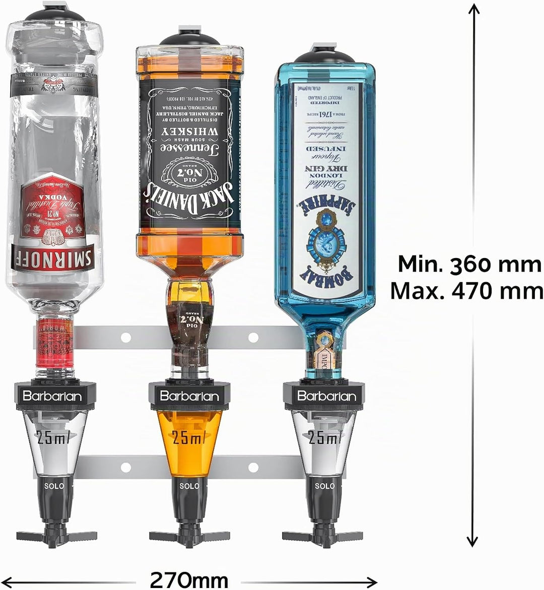 Barbarian Optics Mehrfach-Flaschenhalter, Wandhalter, für 4/6 Flaschen, für Hausbar, Schnaps, Wein,