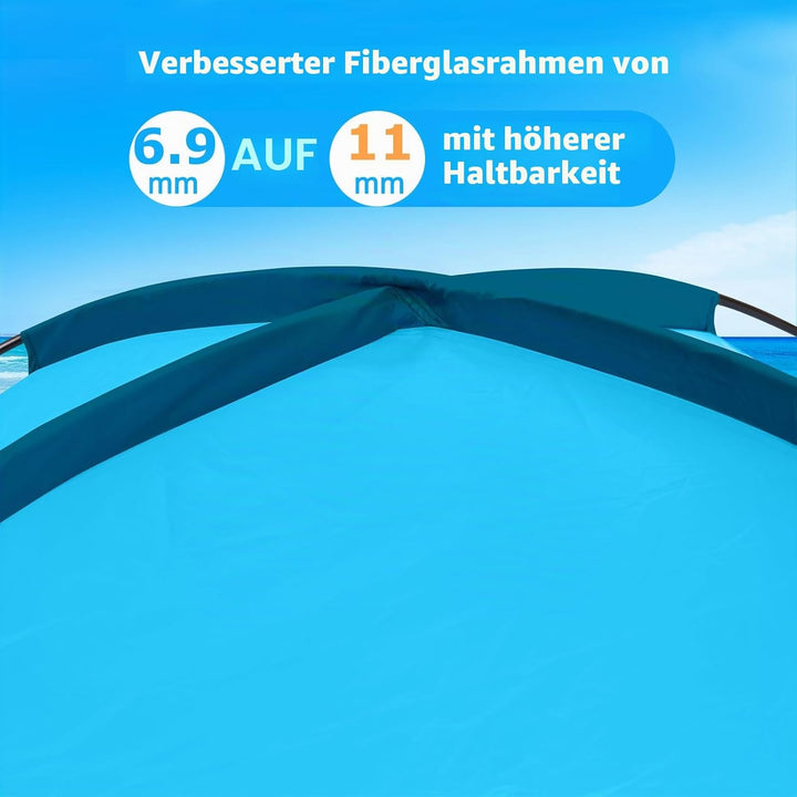 COMMOUDS Strandmuscheln für 8-10 Personen, Tragbarer Strandzelt mit UV-Schutz 50+, Familie Sonnenzel