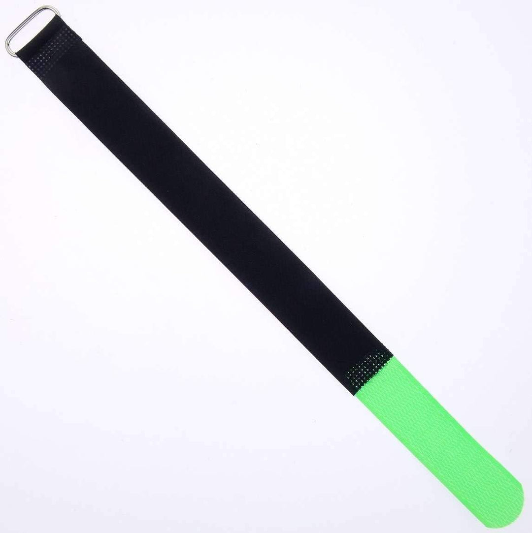 100x 30 cm x 25 mm wiederverschliessbare Klett-Kabelbinder NEON GRÜN mit Metall-Öse - Kabel-Klettban