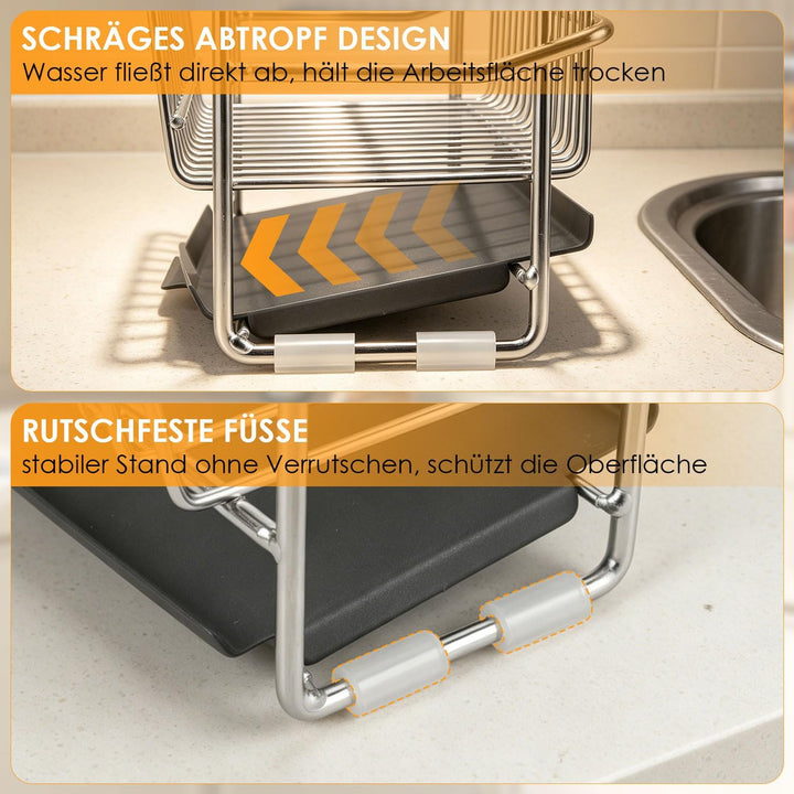 Spülbecken Organizer Edelstahl Schwammhalter Spülbecken 304 Silber, Silber