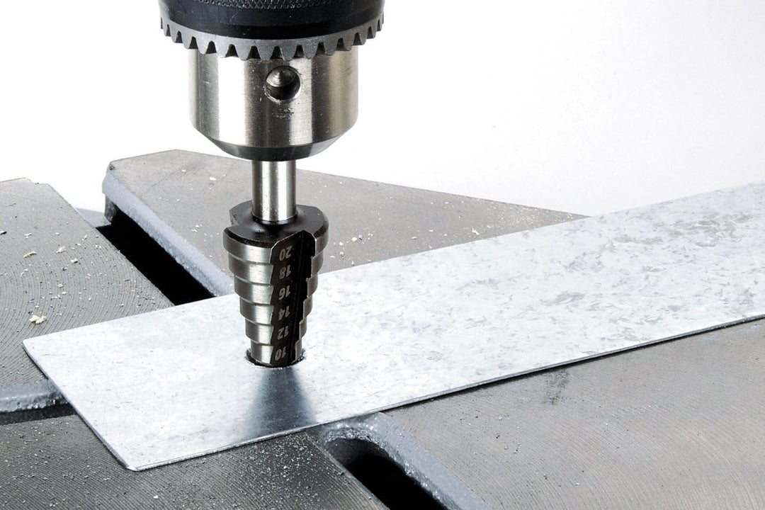 wolfcraft I 2515000 I Stufenbohrer HSS I für Edelstahl, Stahlbleche, NE-Metalle, Kunststoffe I aus W