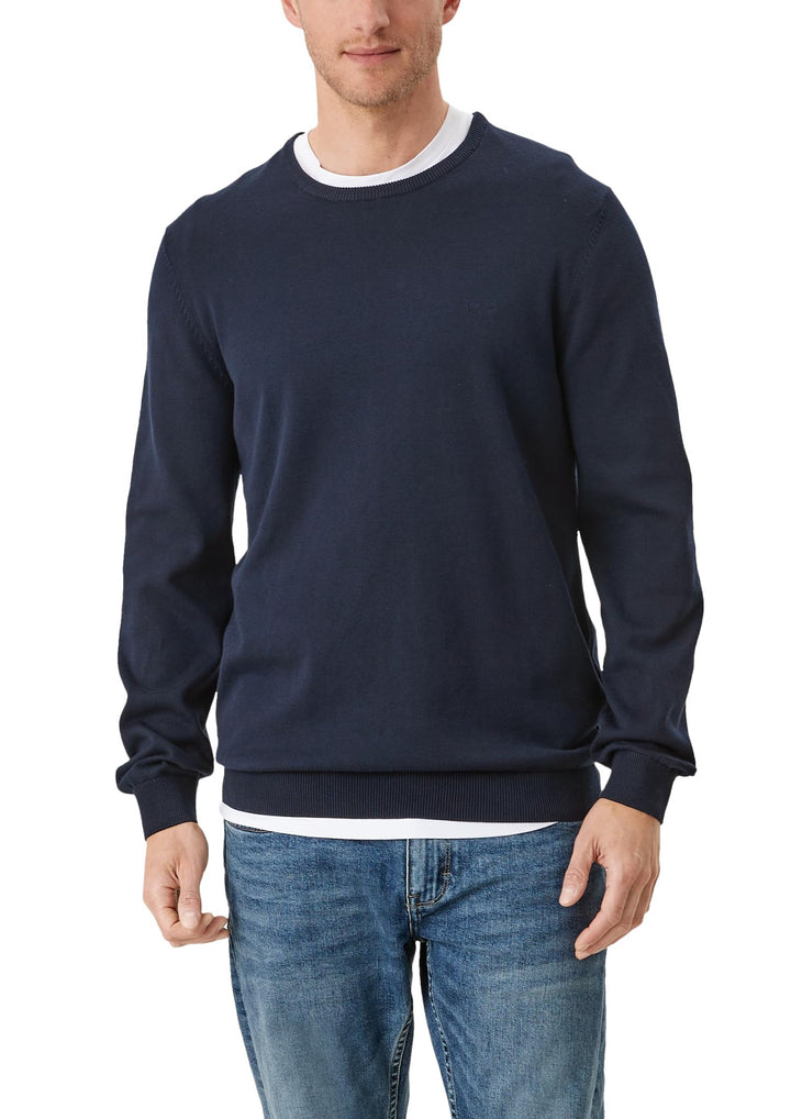 s.Oliver Herren Pullover mit Logo-Stickerei L Blau(5978), L Blau(5978)