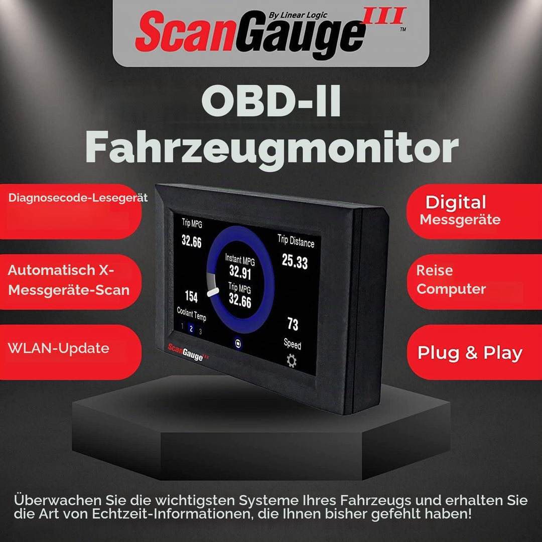 ScanGauge III Fuel Trip Computer with XGauge (Includes Deluxe Window Mount) PN: sgIII