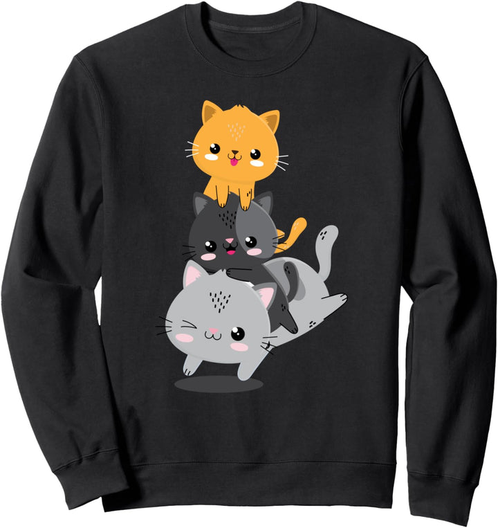 Kawaii Katze Kitty Pile Cute Cat Lover Anime Neko Cats Geschenk Sweatshirt