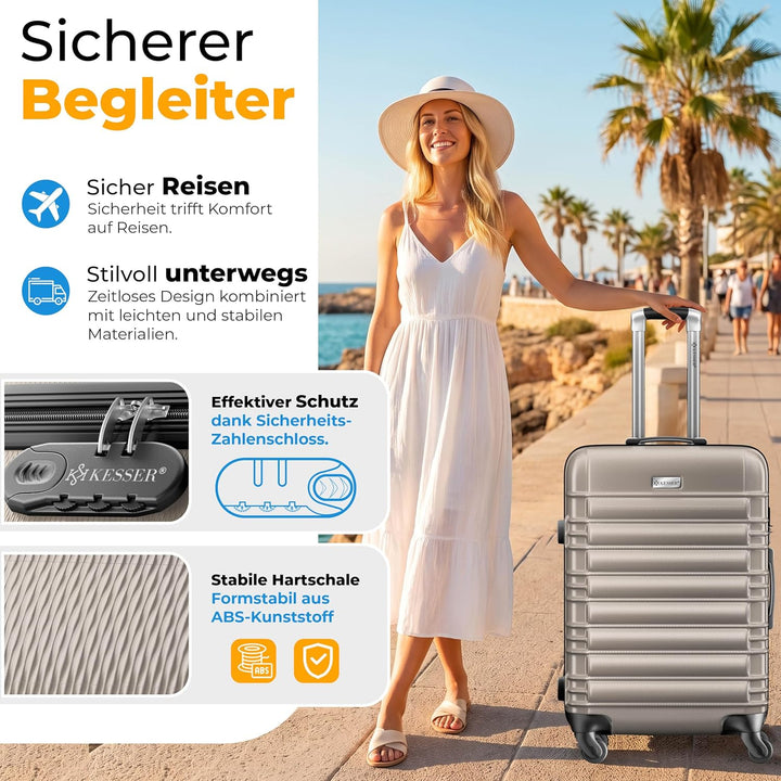 KESSER® 3tlg. Hartschalenkofferset Hard Shell Basic Hartschalenkoffer Trolley Koffer Reisekoffer Rei