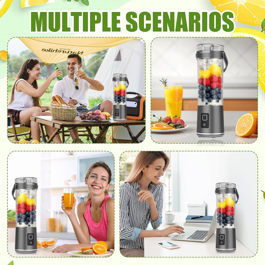 Tragbarer Mixer to go &amp; Smoothie Maker,600ml Mini Standmixer mit 12 Klingen,BPA-freier Becher mit Au