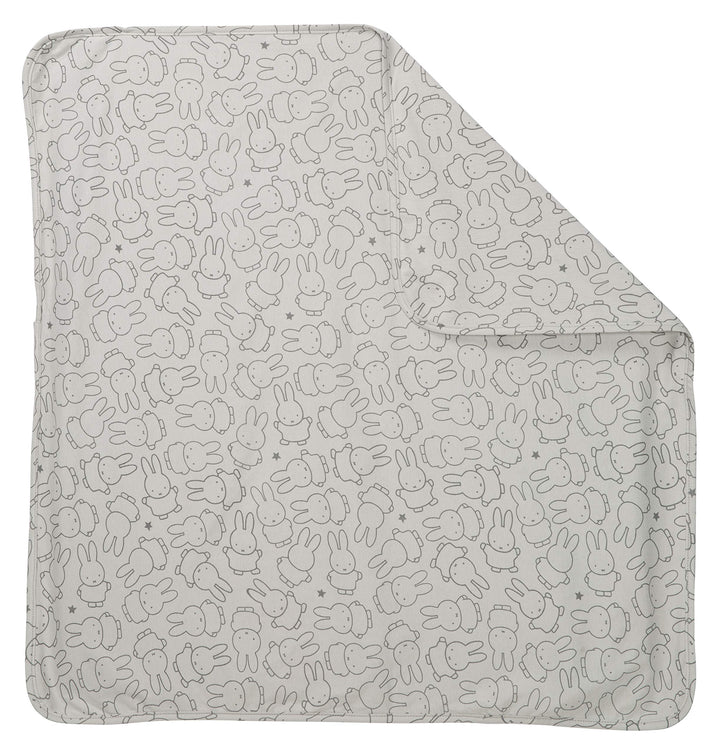 roba Babydecke miffy - 80 x 80 cm - Kinderdecke aus Baumwolle für Mädchen &amp;Jungen mit Hasen Motiv -