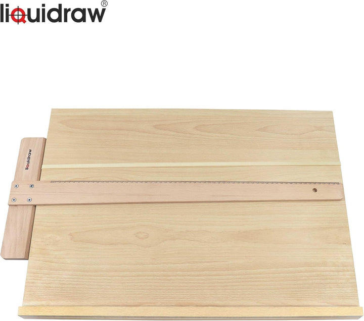 Liquidraw A2 Künstler-Zeichenbrett, 6 Winkel, verstellbar, Massivholz, Kunst-Skizzierbrett mit 60 cm