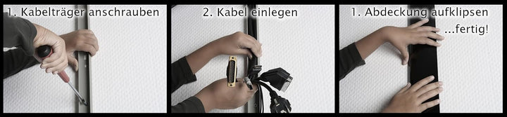 TV Design Aluminium Kabelkanal Edelstahl gebürstet Look in verschiedenen Längen von ALUNOVO (Länge: