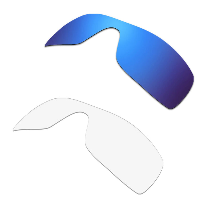 HKUCO Plus Replacement Lenses For Oakley Batwolf Sunglasses Blue/Transparent Polarized