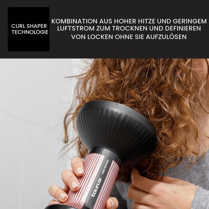 Taurus – Warmluft-Diffusor Curly | Für lockiges Haar | Ionic Care | Keramikbeschichtung | 3 Temperat