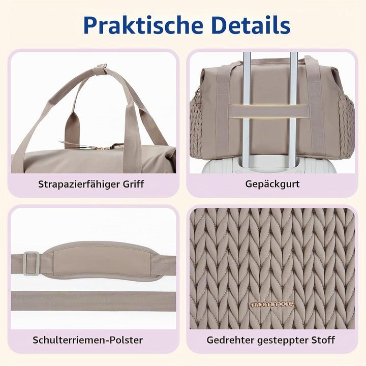 mommore Wickeltasche, geräumige Reise-Wickeltasche, Kliniktasche für die Geburt, Babytasche mit Schn