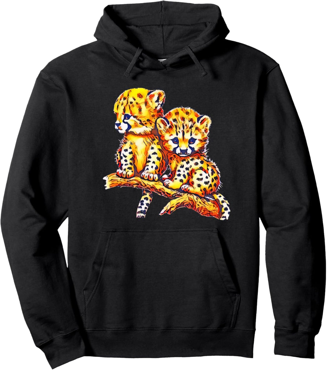 Gepard Raubkatzen Afrika Katzen buntes Geparden Pullover Hoodie