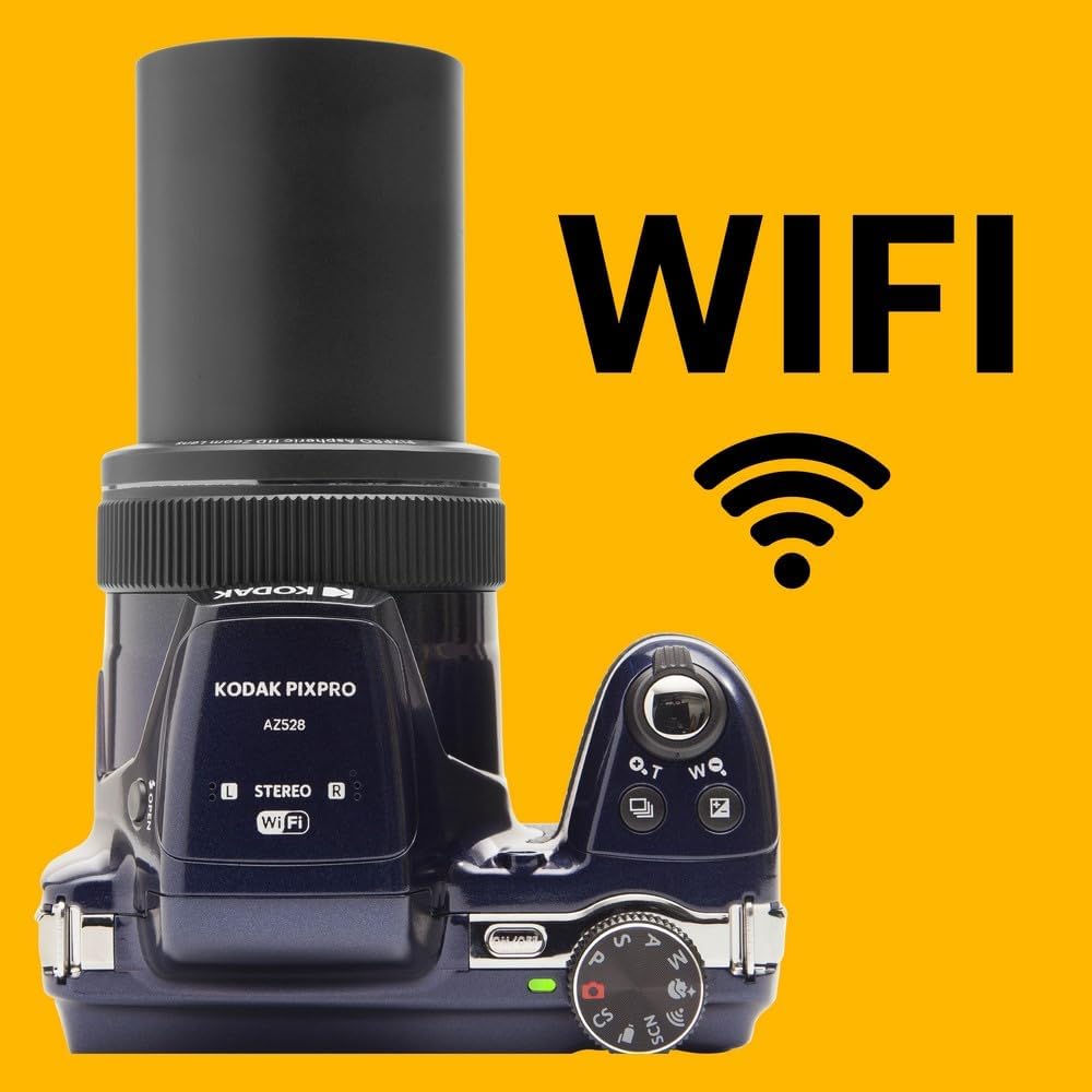 KODAK PIXPRO AZ528 Digitalkamera-Set, Blau, 2 Batterien und Tasche