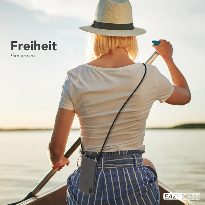 EAZY CASE Handykette kompatibel mit iPhone XR Handyhülle mit Metall Umhängeband und Ersatz Kordel sc