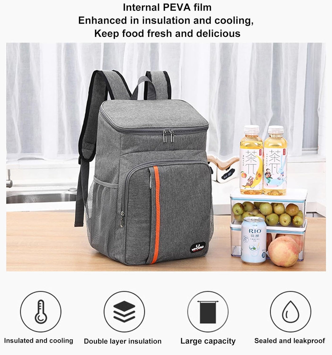 Isolierter Kühlrucksack, auslaufsichere Picknicktasche, weicher Doppeldecker-Lunch-Rucksack, kleine