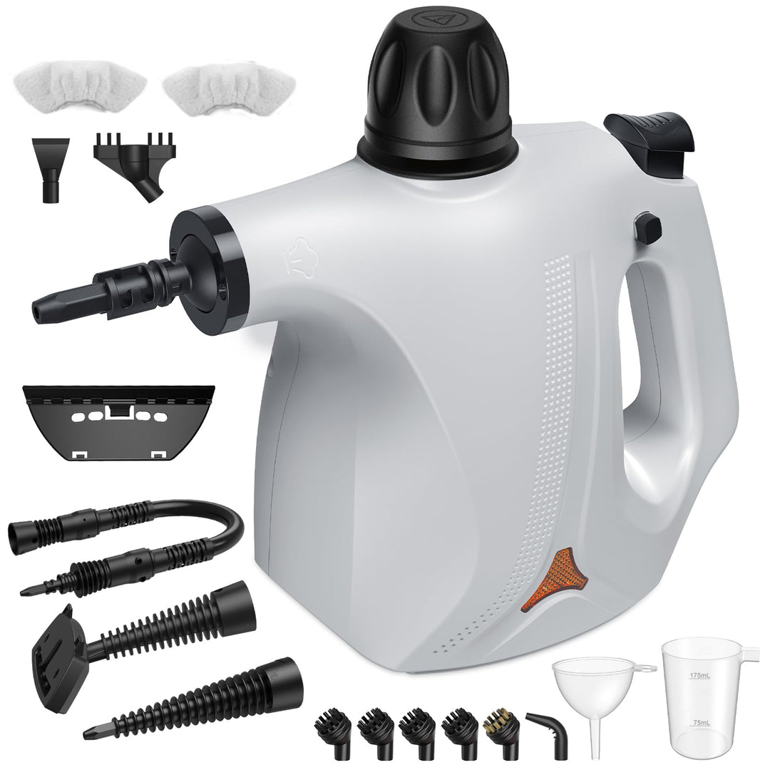 Handdampfreiniger mit Sicherheitsverriegelung und 14 Aufsätzen, geeignet für Badezimmer, Küchen, Möb