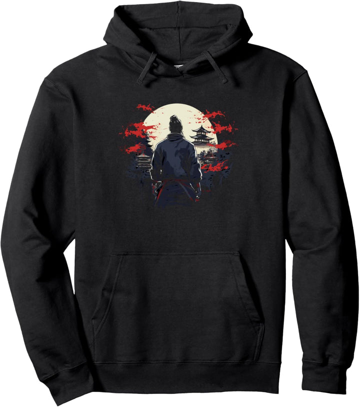 Japanischer Samurai in Japanischer Landschaft | Samurai Pullover Hoodie