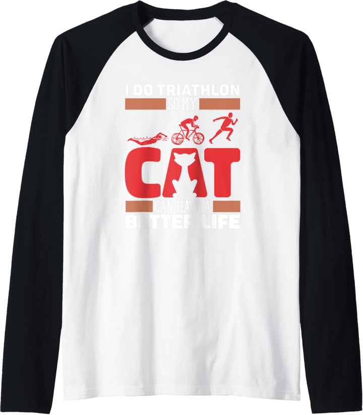 Triathlet Katze Rennen - Laufen Schiwmmen Triathlon Raglan