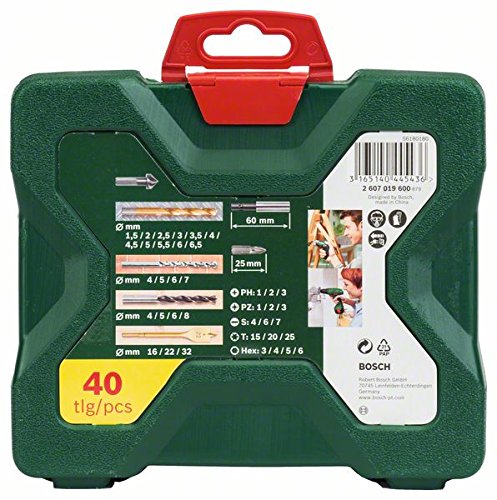 Bosch Accessories Bosch 40tlg. X-Line Titanium Bohrer und Schrauber Set (Holz, Stein und Metall, Zub