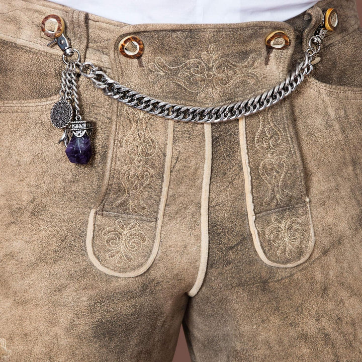 Alpenflüstern Trachten-Charivari Moritz - Hochwertiger Herren-Trachtenschmuck mit Trophäen-Anhängern