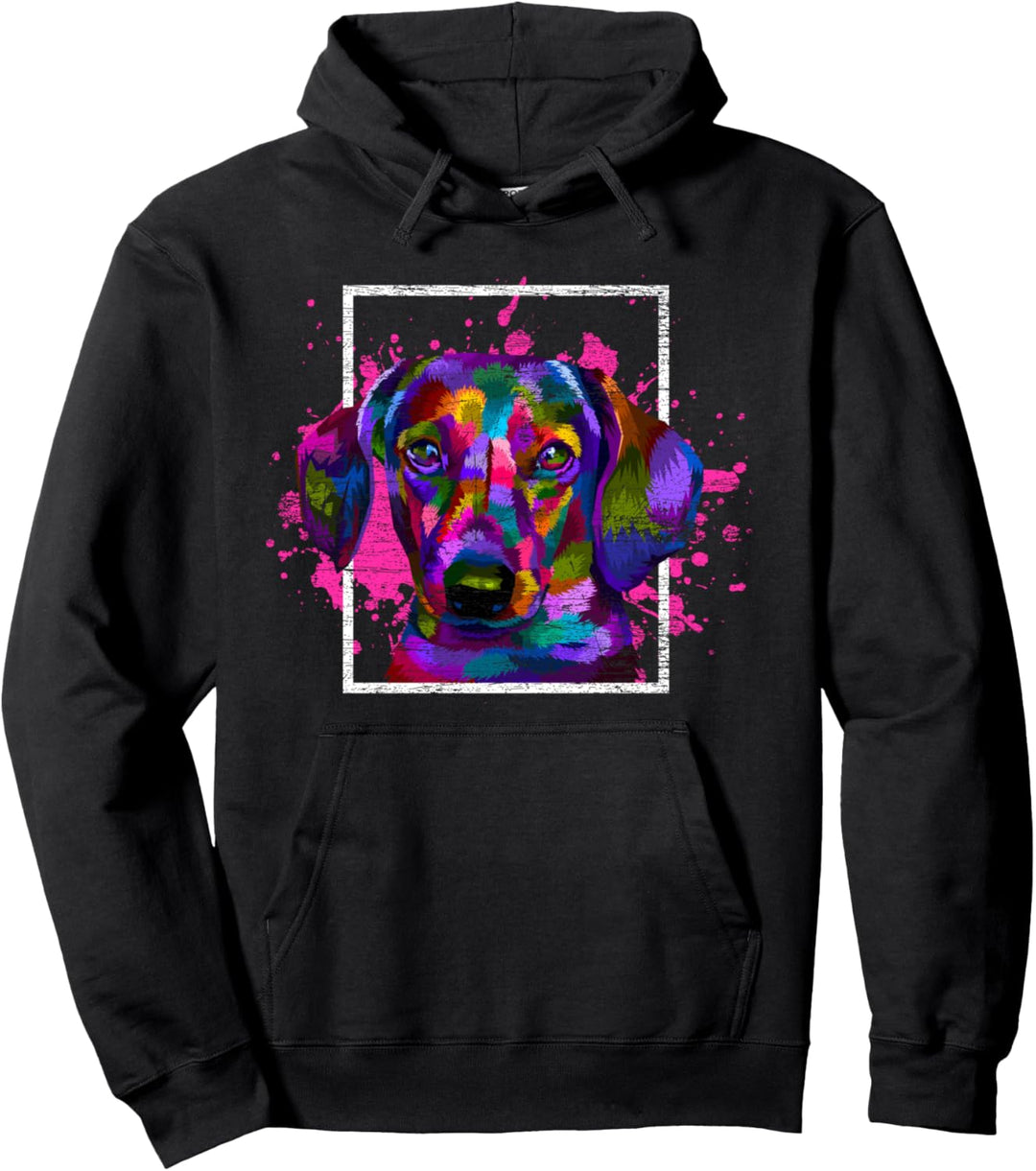 Buntes Dackel Pullover Hoodie