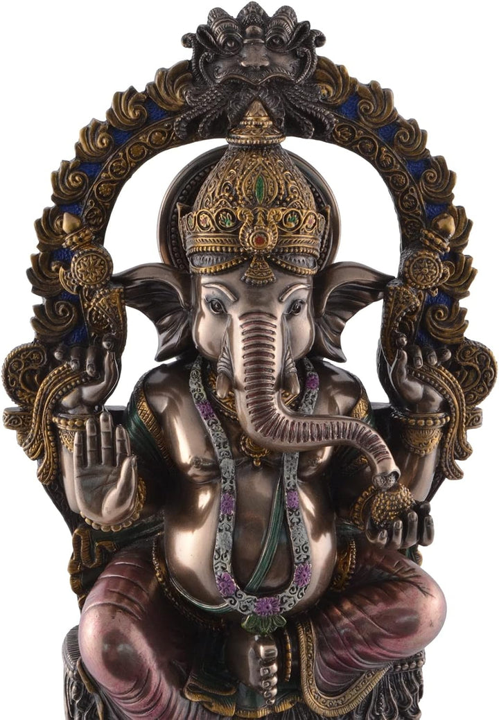VOGLER Joh. Vogler GmbH Ganesha indischer Gott des Glücks - Tempelbogen sitzend bronziert by Verones