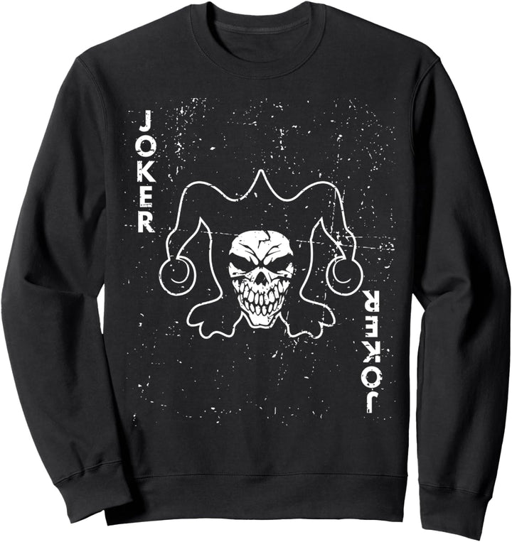 Skelett Joker Spielkarte Glücksspiel Harlekin Halloween Sweatshirt