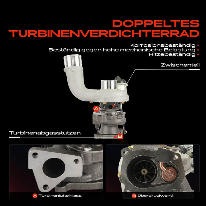 Frankberg Turbolader Abgasturbolader mit Dichtungen Diesel Kompatibel mit M.e.g.a.n.e I BA0/1 1.9L 1
