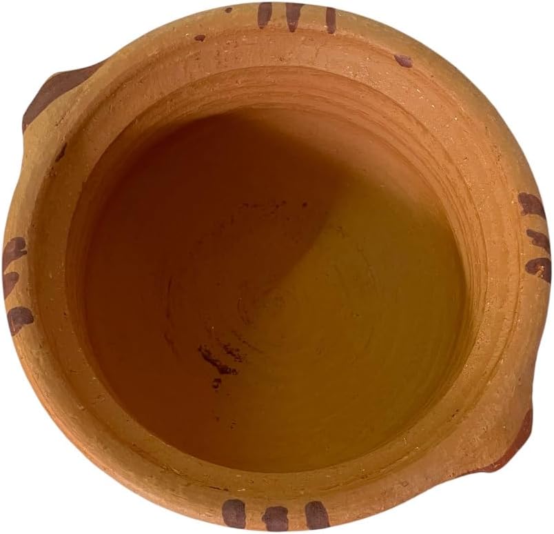 Marokkanische Berber-Tajine aus Terrakotta, 27 x 24,5 x 16 cm, traditioneller handgefertigter Topf,