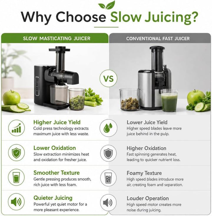 Entsafter Gemüse und Obst Testsieger, 150W Slow Juicer