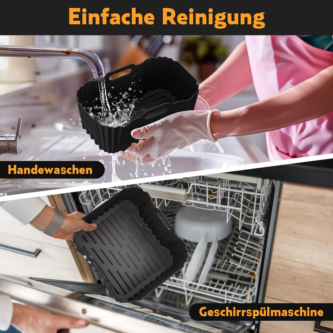 Heissluftfritteuse Zubehör für Tefal Dual Easy Fry XXL 11L(6,5L/4,5L), Silikonform Airfryer Zubehör
