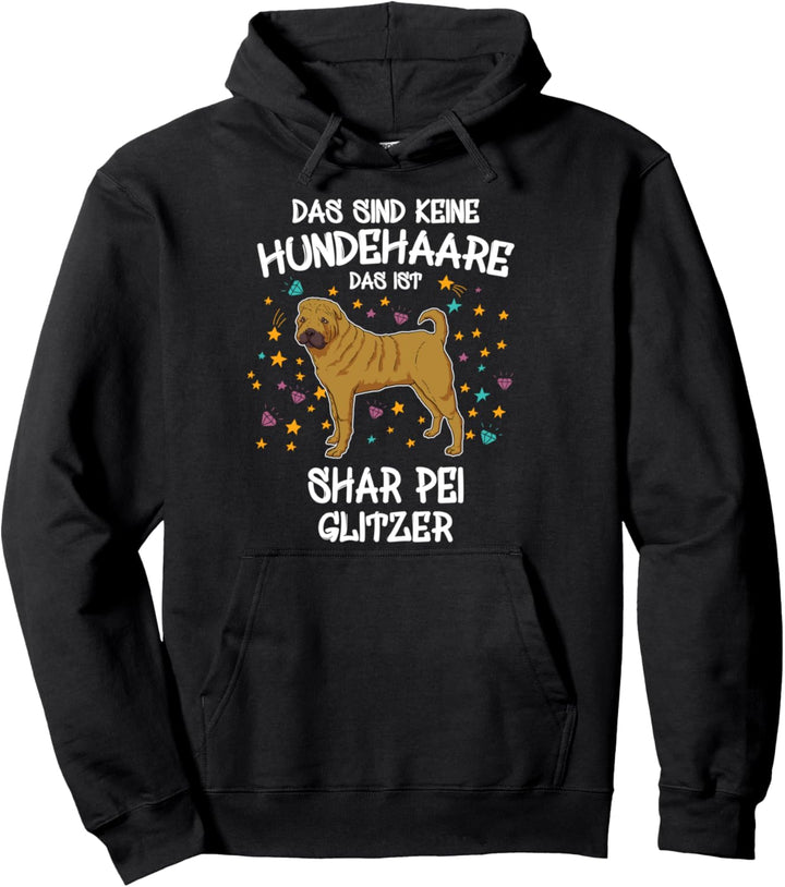 Shar Pei Glitzer Hundehalter Geschenk Gassi Fun Hunde Pullover Hoodie