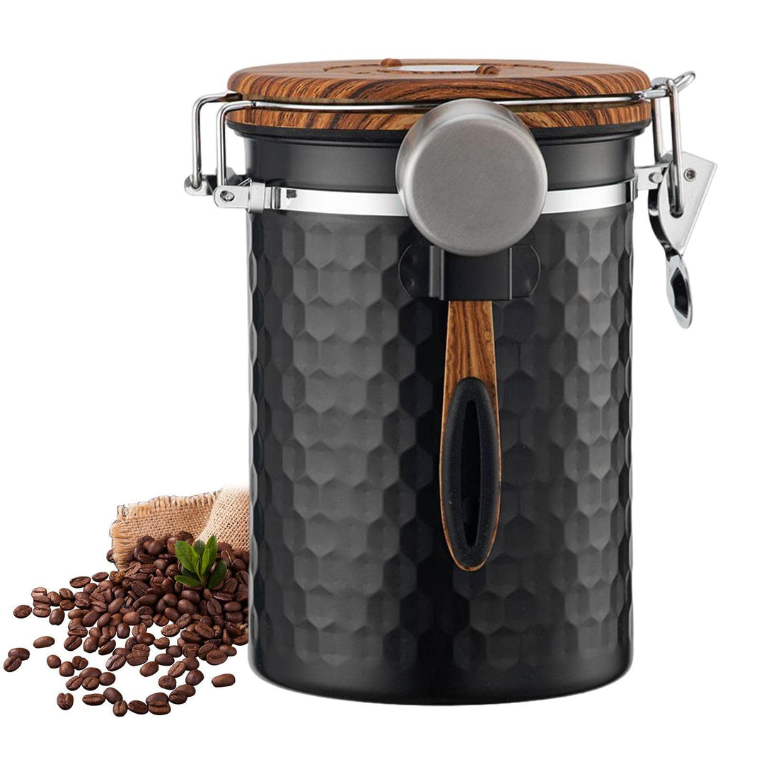 Kaffeedose, Kaffeedose Luftdicht Kaffeebohnen Behälter Edelstahl Kaffeebehälter Vorratsdose Vakuu Do