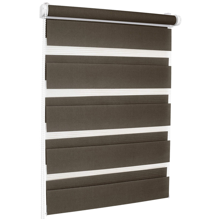 ROLLMAXXX Duo-rollo Doppelrollo Klemmfix ohne Bohren (90 x 220 cm, Braun) 90 x 220 cm Braun, 90 x 22