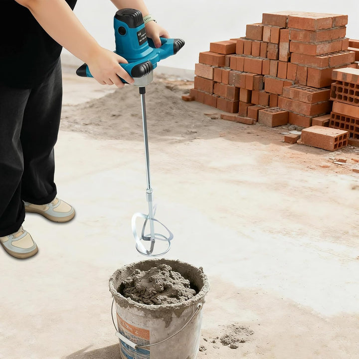 1400W Betonmischer 6-Gang Elektrisch Mörtelrührer, Blau