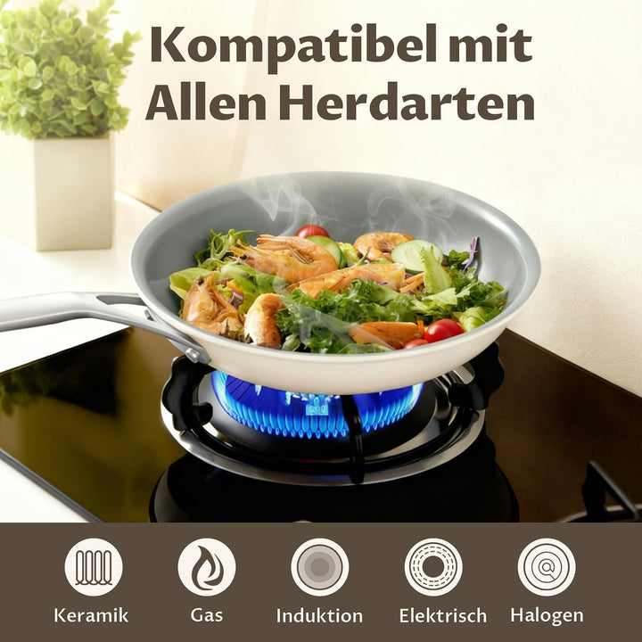 BLAZANT Keramik Antihaft Bratpfanne 24 cm, PFAS-frei Pfanne Induktion, 24 CM