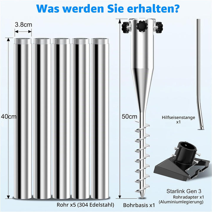Starlink 4/4X/Gen 3 Halterung - Merkmale: 3.8 cm Halterung Masthalterung, Durchmesser Standard Kit S