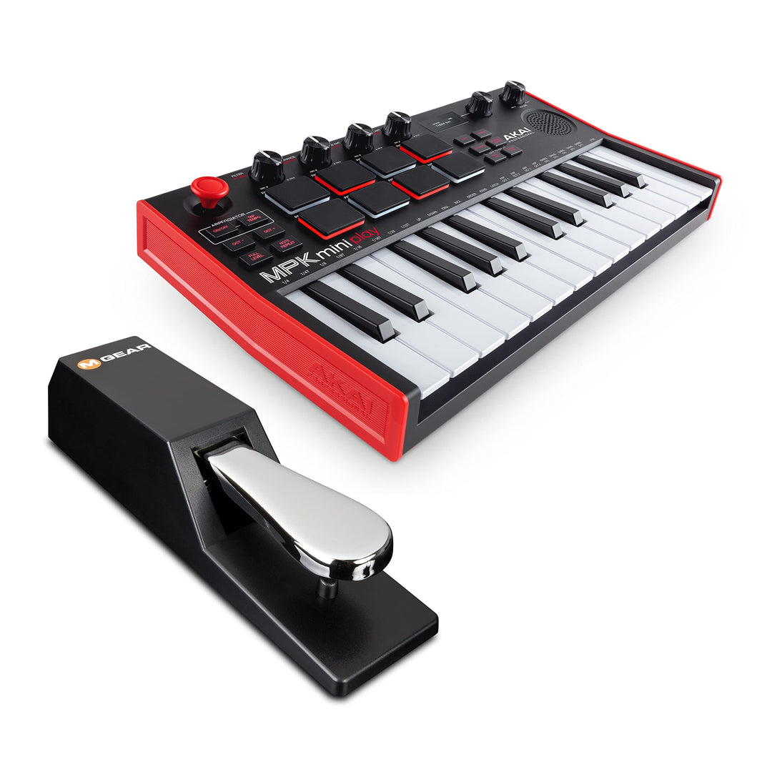 AKAI Professional MPK Mini Play MK3 - MIDI Keyboard Controller mit eingebautem Lautsprecher und Soun