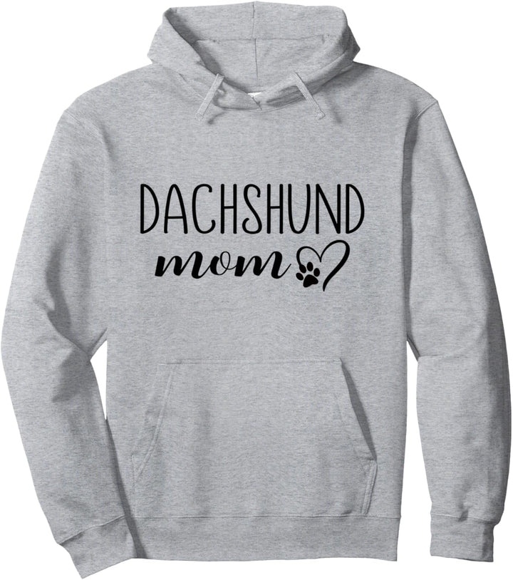 Dog Paw Print Heart Dachshund Mom Pullover Hoodie