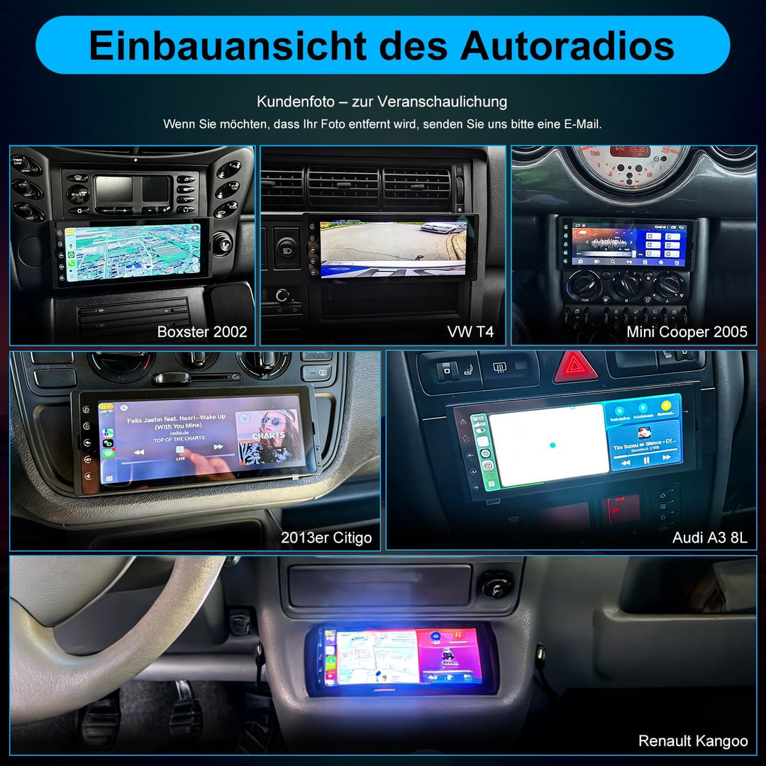 LEROAADZ 1 Din Car Radio Android Autoradio mit Bildschirm, 4GB+64GB Wireless Android Auto &amp; Apple Ca