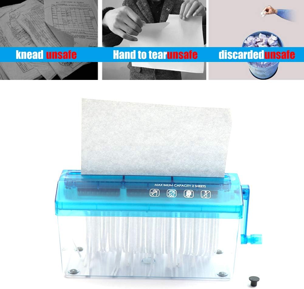 CHICIRIS Mini-Desktop-Handbuch A4 Hand Shredder Schredet Papier Effizient für den Schutz der Bürover