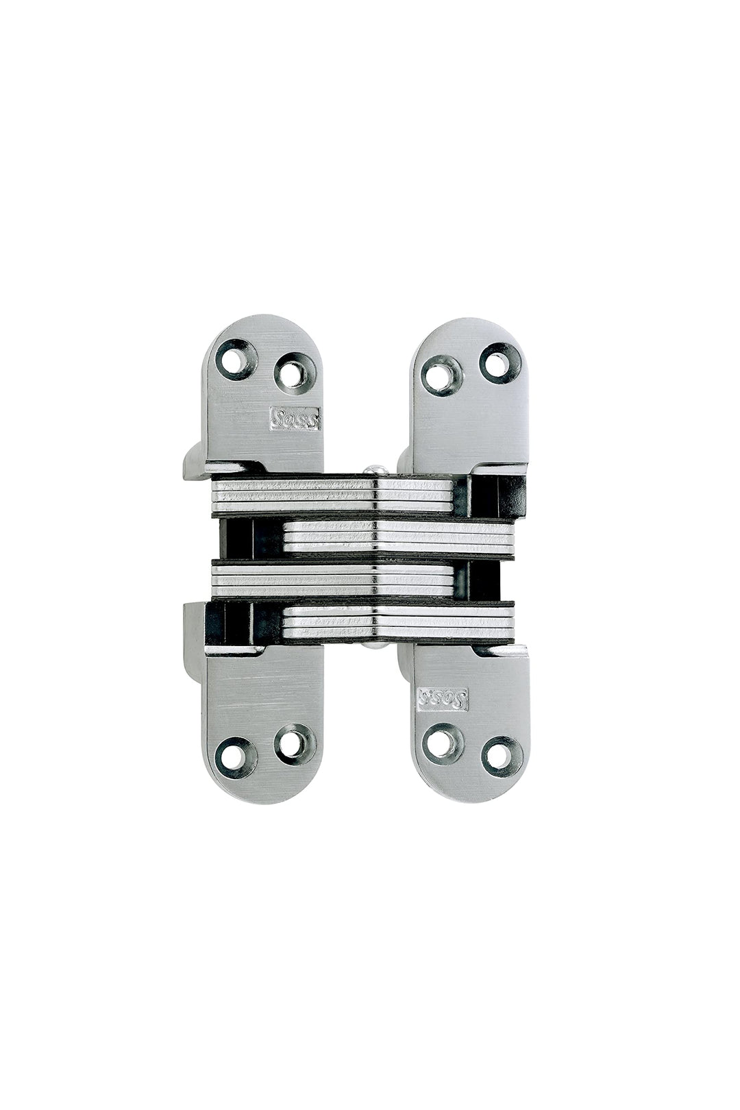 SOSS Unsichtbares Scharnier, Modell 218, für 4,5 cm dickes Material, feuerfest, Zink, satiniertes Ch