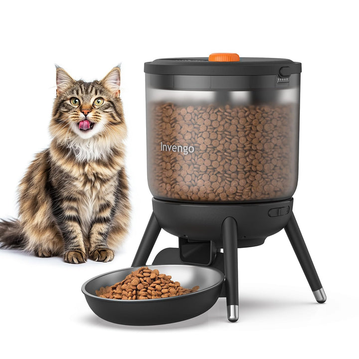 Katzenfutter Automat, Futterautomat Katze mit Zeitsteuerung, 3L Trichter, Doppelstromversorgung, Tro