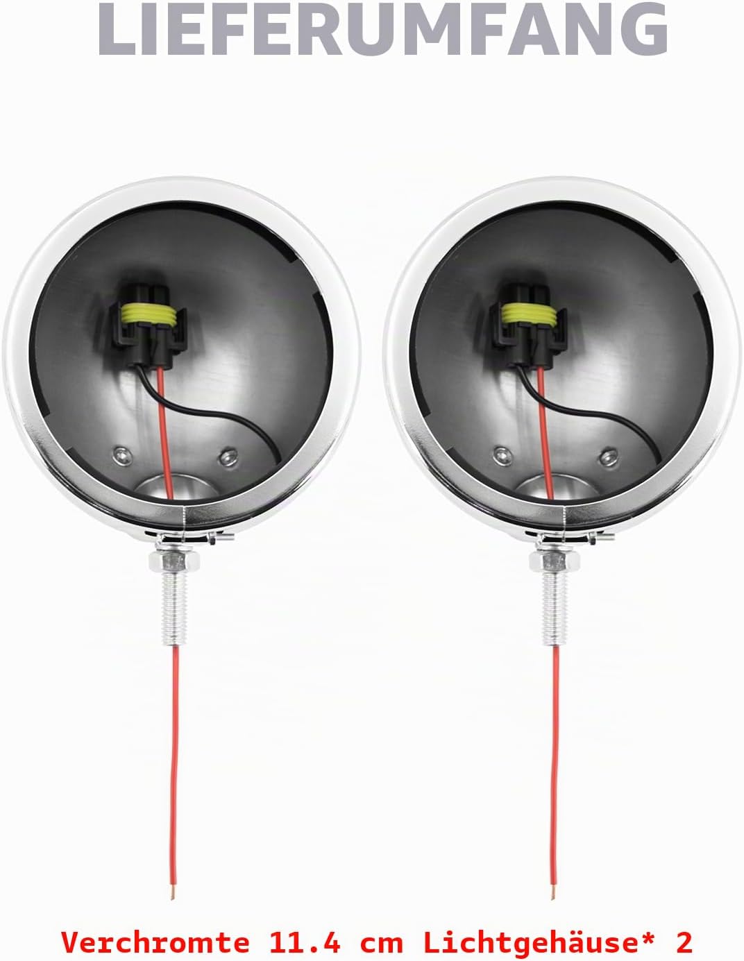HDBUBALUS Motorrad Nebelscheinwerfer 11,4 cm Gehäuse Nebelscheinwerfer Halterung 11,4 cm LED Passlic