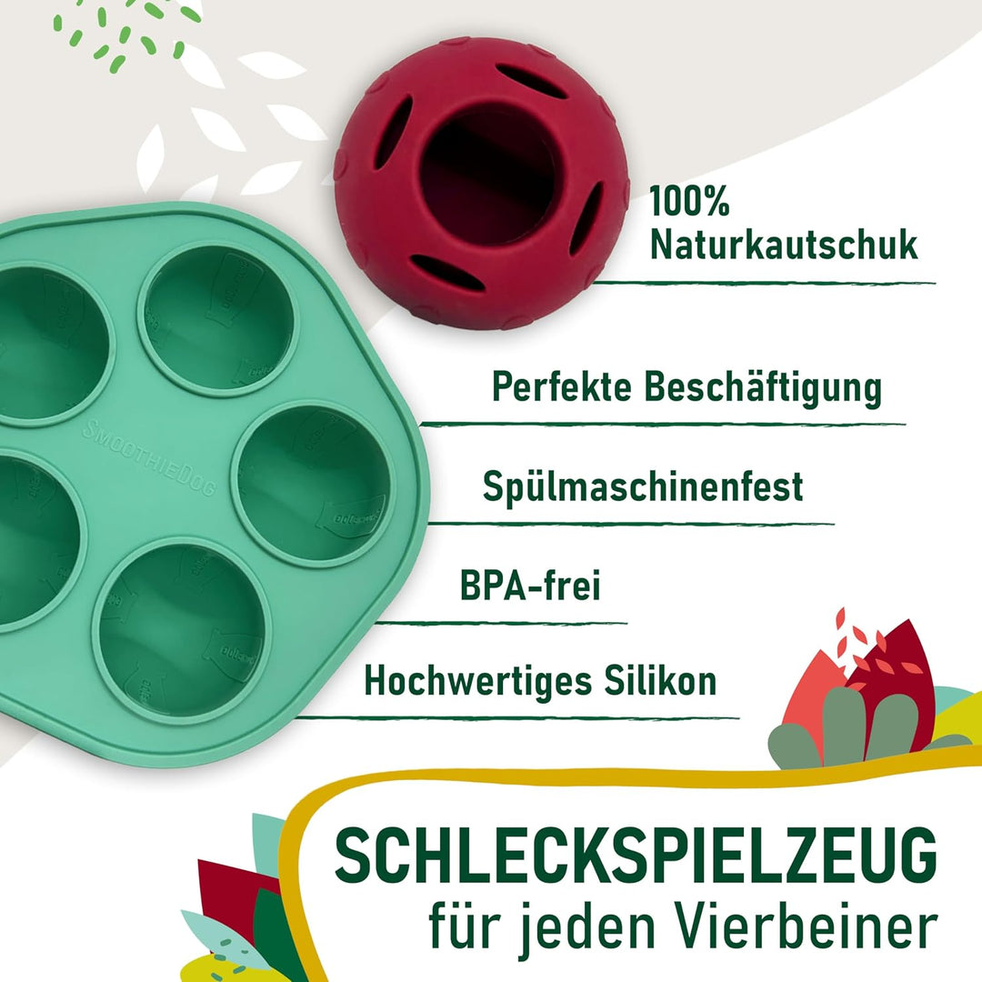 SmoothieDog Schleckball Hundesmoothie 3er Mix Klassik - Schleckball für Hunde, Snackball, zur Beschä