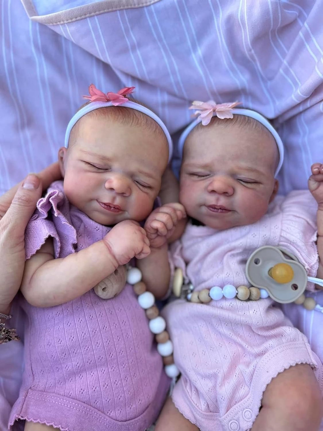 Zero pam Reborn Baby Zwillinge Mädchen Vollsilikon Lebensecht 45 cm, 18 Zoll Vinyl Ganzkörper Realis