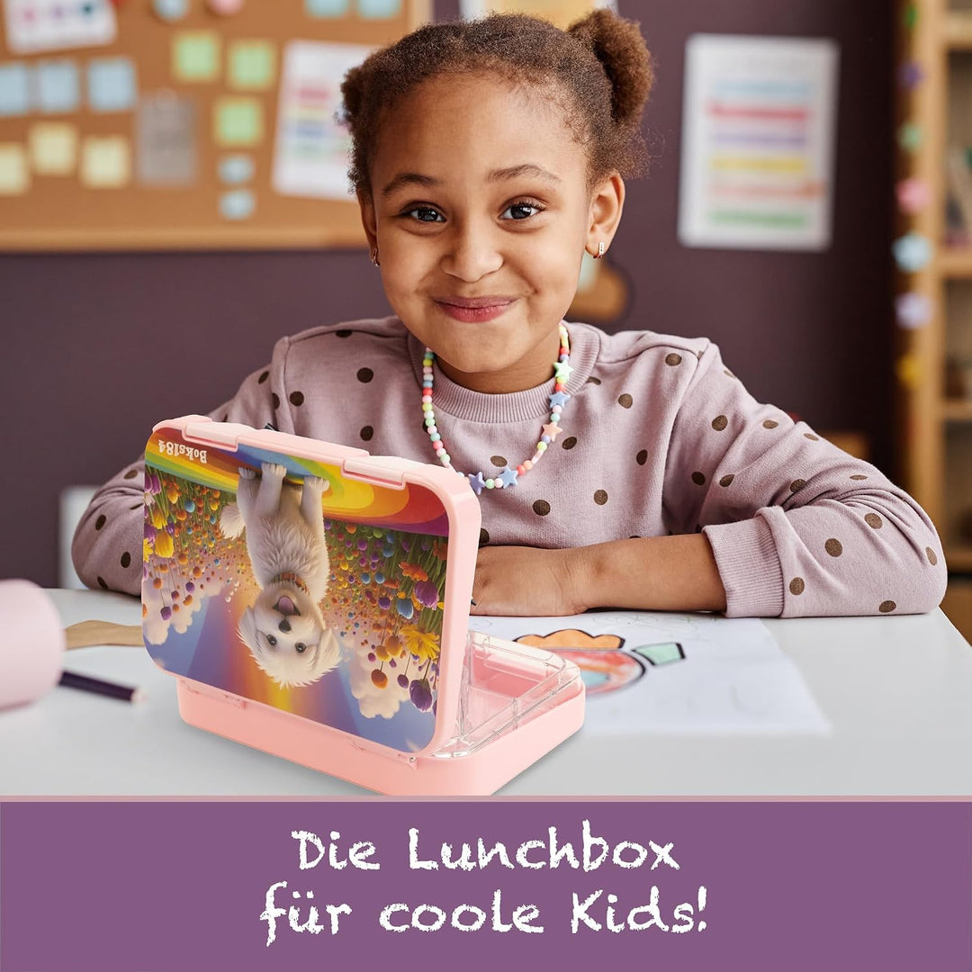 Brotdose Kinder mit Fächern - Bento Box auslaufsicher - robust - BPA Frei Lunchbox - Brotbox für Sch