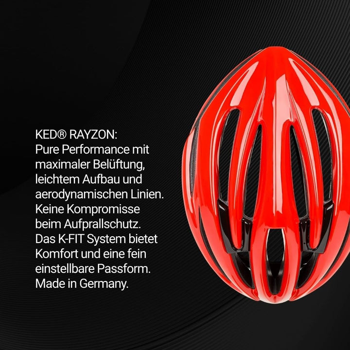 KED Rayzon Rennrad Fahrrad Helm rot 2023 M (55-59cm), M (55-59cm)